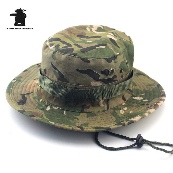 

multicam hat army boonie hat 26 colors camouflage bucket hats hunting hiking fishing climbing cap af23, Blue;gray