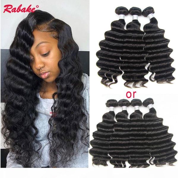 

malaysian remy human hair bundles loose deep wave rabake brazilian unprocessed virgin remi cuticle aligned curly hair weave extensions dhl, Black