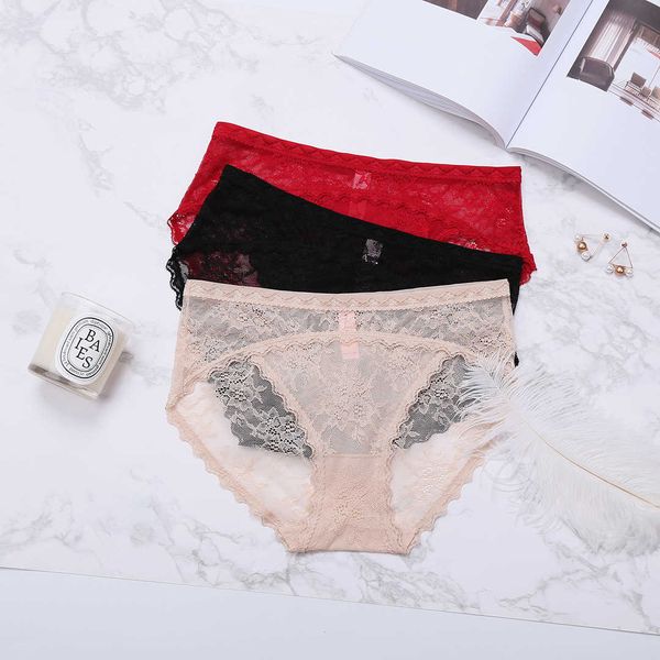 

july new lace women's mid waist briefs, Black;pink