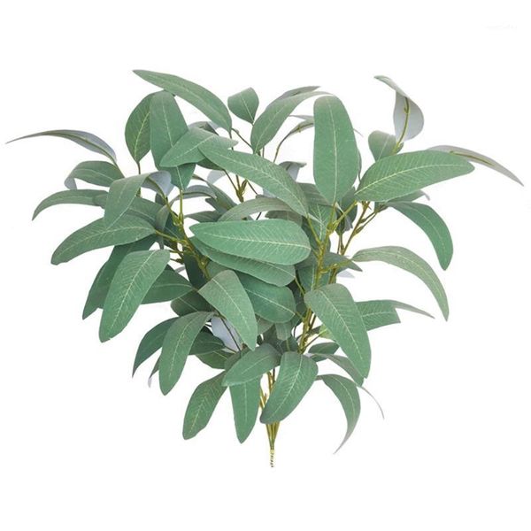 

decorative flowers & wreaths 10/20pcs artificial green leaves large eucalyptus leaf plant wall material fake fern for home garden party deco