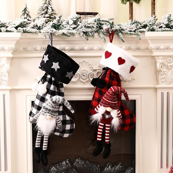 

fireplace ornaments festival decor kids candy bag snowman deer pocket christmas stocking hanging feet doll socks1