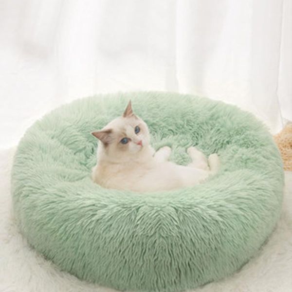 

kennels & pens super vip link-long plush soft pet bed kennel dog round deep sleep house nest drop1