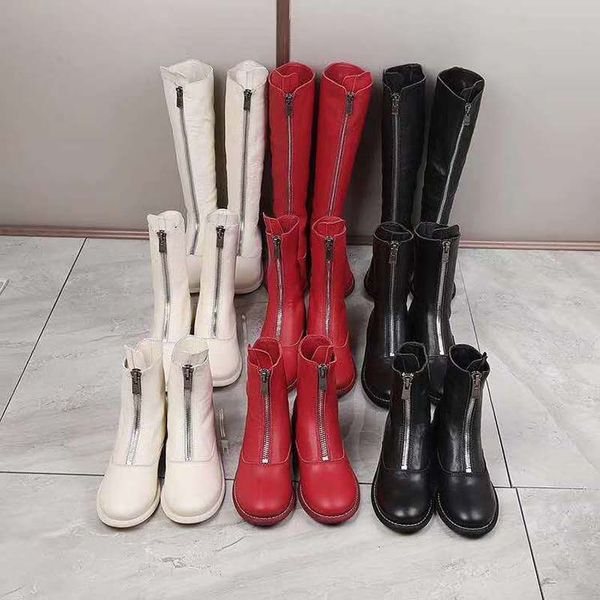 Venda imperdível- 2020ss ins blog de moda feminina feminina com zíper frontal longo graça botas longas cheias de couro real GD4820