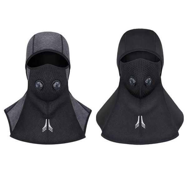 

outdoor winter windproof fleece ski mask balaclava headwear motorcycle thermal face mask bandanas for men //, Black