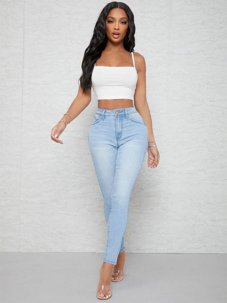 

sxy curvy high waist skinny jeans y5u2#, Blue