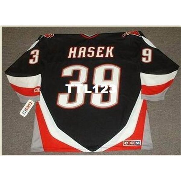 740 uomini hockey # 39 DOMINIK HASEK 1999 CCM Retro Away Hockey Jersey o personalizzato qualsiasi nome o numero vintage Jersey