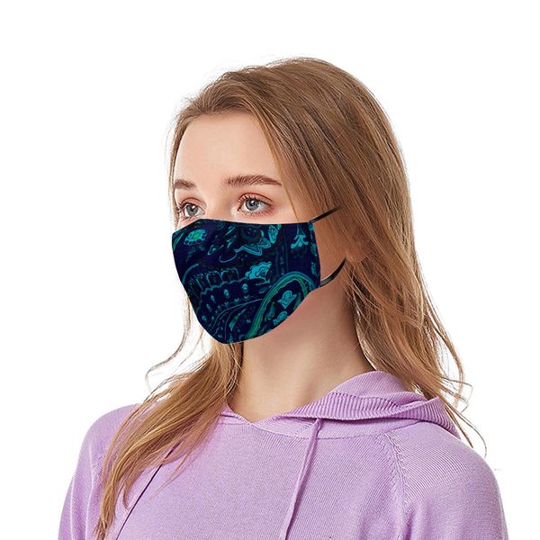 

hawaiian cotton tropical flower print design reusable face protection mask