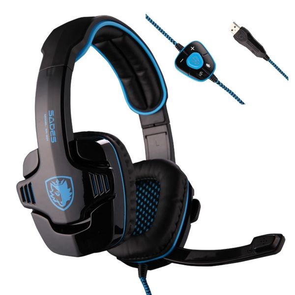 

sades sa-901 usb 20 stereo gaming headphone with microphone 71 simulated sound channel cable length 3m
