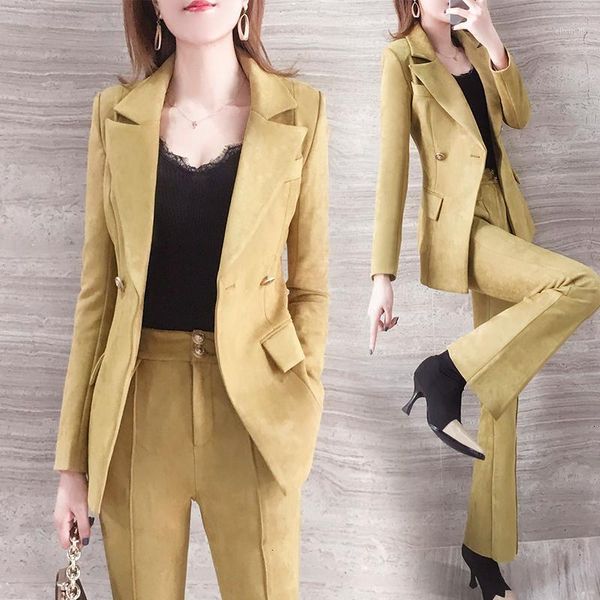 

new office lady work wear sets blazer suits of women pant suits blazers jackets with trouser two pieces set1, White;black