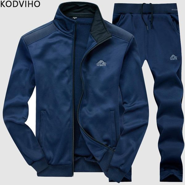 

tracksuit men 2 piece track suit mens spring autumn solid tracksuits set man sportwear sets baseball collar jacket+sweatpants l1, Gray