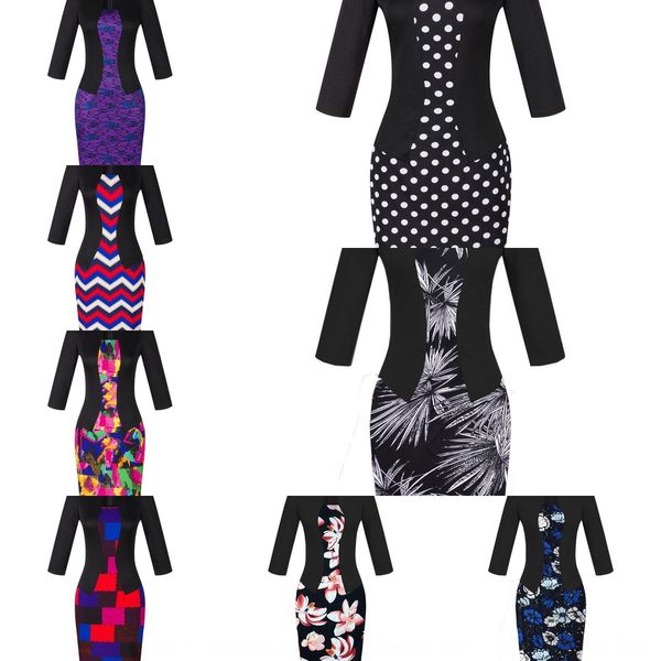 

2019 новые семь-четверть рукава поддельные из двух частей бизнес носить платье платье юбки карандаш skirthip покрытых карандаш юбки 3gkez, Black;gray