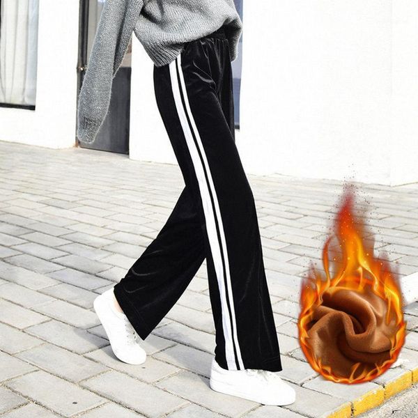 

2020 new fashion winter woman solid color loose pants 12091, Black;white