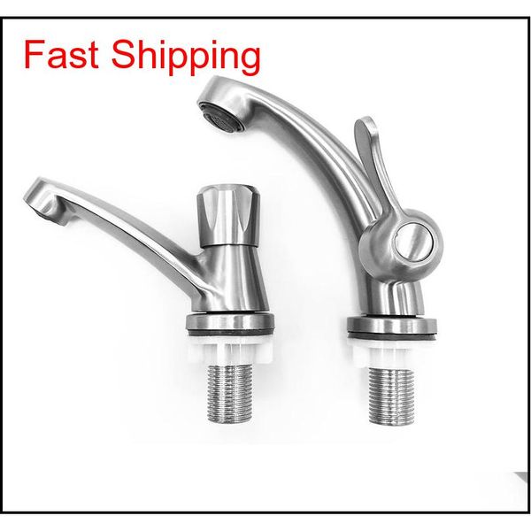 

sus 304 stainless steel single hole cold water basin sink faucet taps jx0ni