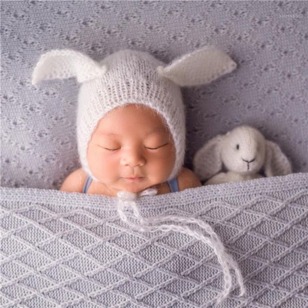 

caps & hats vintage white born hat knit toy mohair pography baby animal bonnet knitted set po props1, Yellow