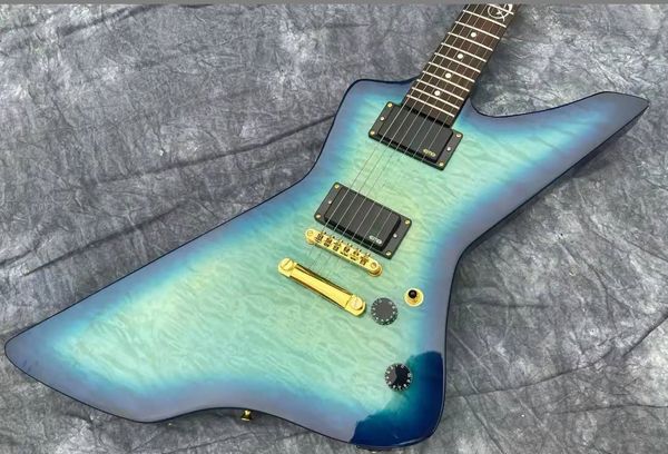 

electric guitar body mahogany fingerboard ebony flame maple,snake inlay gold hardware