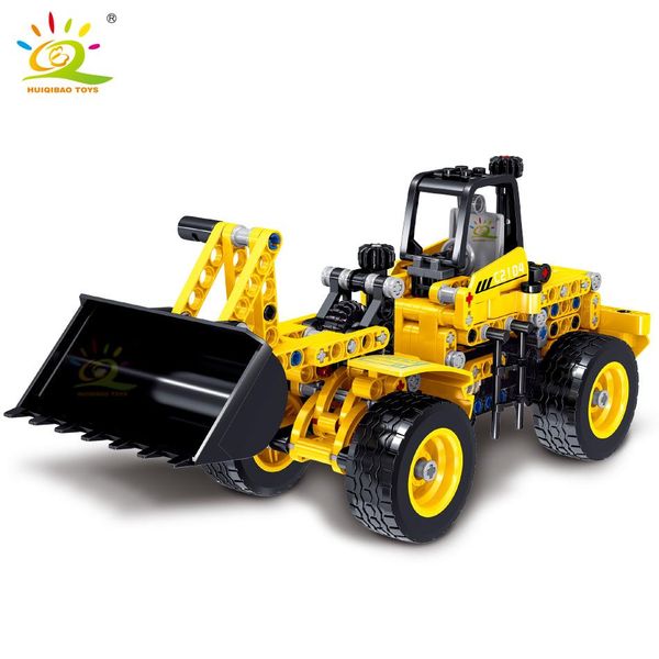 

huiqibao 302pcs wheeled shove truck building blocks set technic scraper engineering car brick city construction toy for children sqcgvq