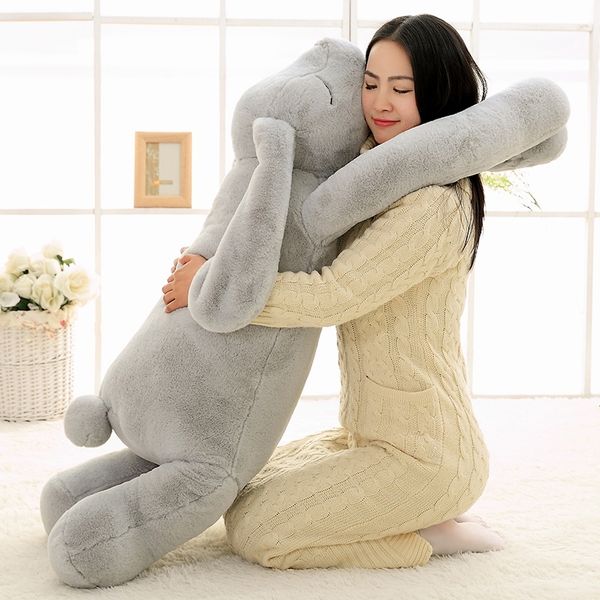 

lovely giant animal 90cm 120cm soft cartoon big ear bunny plush toy rabbit stuffed pillow girl gift 201012