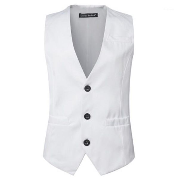 

mens suit vest solid sleeveless slim fit formal business jacket 2019 dress vests for male plus size m-3xl casual men clothing1, Black;white