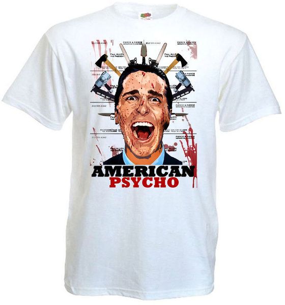 

американский психопат v2 футболка белого постер фильма всех размеры s-3xl t-shirt мужчины высокого качества тройники спорт толстовка с капюш