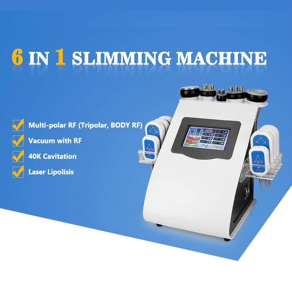 

new arrival liposuction 40k ultrasonic cavitation 8 pads laser vacuum rf skin care salon spa beauty equipments slimming machine, Black