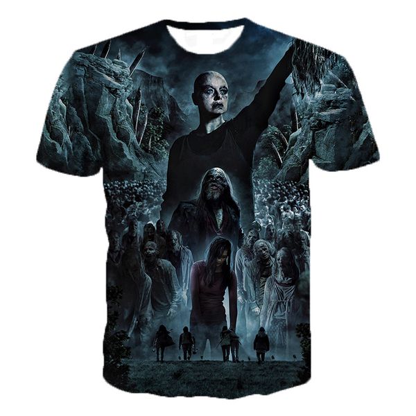 

horror tv the walking dead and 3d print shirts oversized kawaii funny men clothing