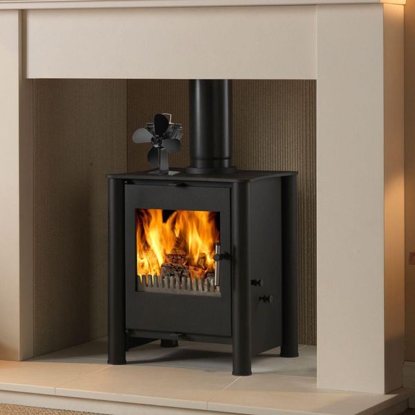 

4 blade heat stove fan wood burning stove log burner fireplace - eco friendly and efficient fan with te,perature display
