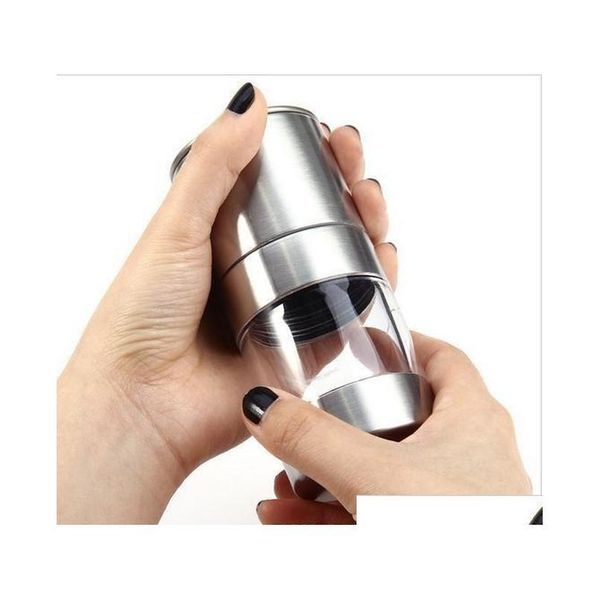 

stainless steel manual salt pepper mill grinder portable kitchen mill muller home kitchen tool spice sauce grinder p jlllvd bdegarden
