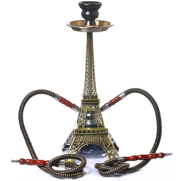 

paris tower double tube set narguile charcoal tigela hookah base ktv bar accessories party gifts