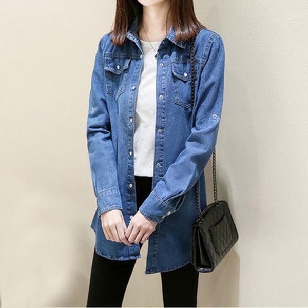 

2108 new korean style spring denim coat for women female turn down collar casaul jeans jacket ladies plus size loose coats f2561, Black;brown