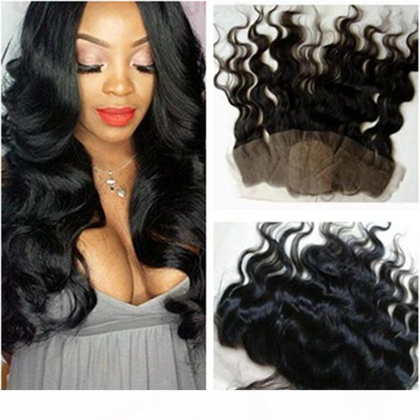 

9a virgin brazilian human hair 4x4 silk base lace frontal closure bleached knots body wave wavy silk lace frontal hair pieces 13x4, Black;brown