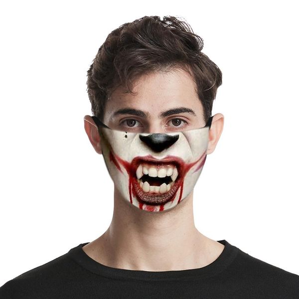 

joker masks fashion novel horrible printed mouth covers funny halloween party cospaly mask reusable washable mouth muffle wmtzbk