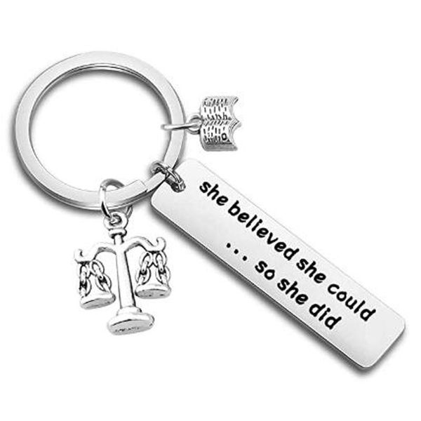 

keychains lawyer gift law school graduation she believed could so did keychain scales of justice, Silver