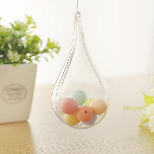 

transparent plastic hollow water drop shape candy box eternal flower container christmas tree hanging decor