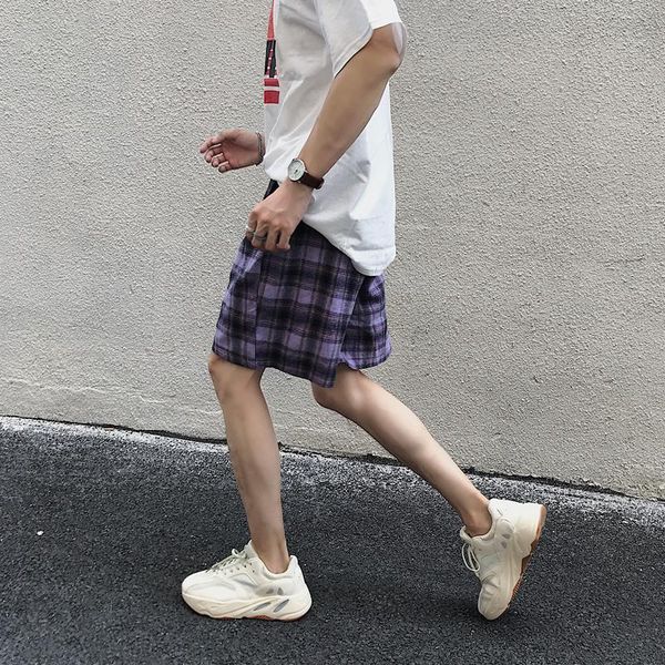 

men's shorts 2021 summer tie dye korean super comfort gradient plaid large size street harajuku casual m-2xl, White;black