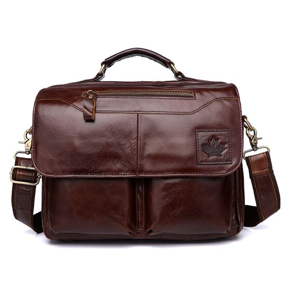 

men's genuine leather bag briefcase office bags for men leather lapbag shoulder bags fashion hasp male luxury handbag ksk c0121