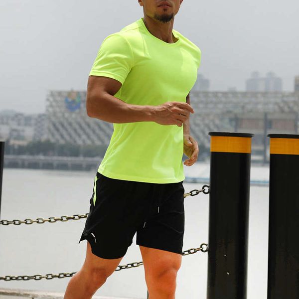 

summer fitness suit t-shirt men's sports quick dry loose casual large running quarter shorts, Gray