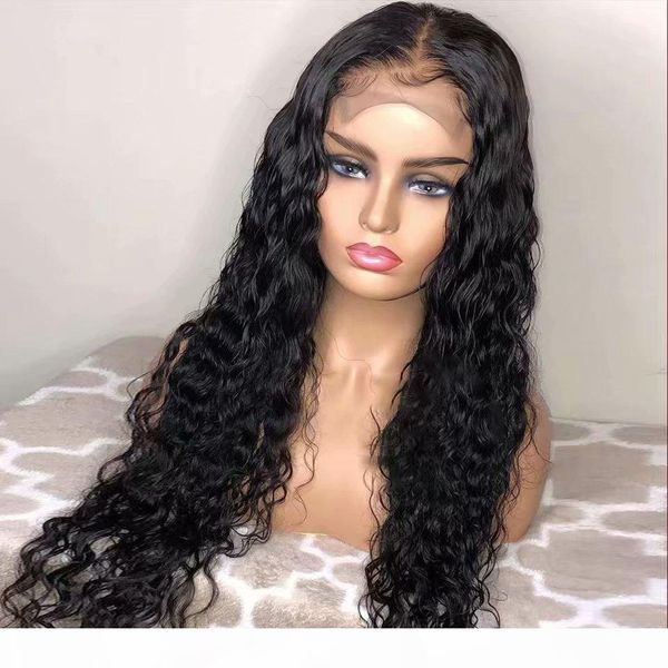 

full lace human hair wigs pre plucked for black women wet and wavy virgin brazilian lace front wig with baby hair, Black;brown