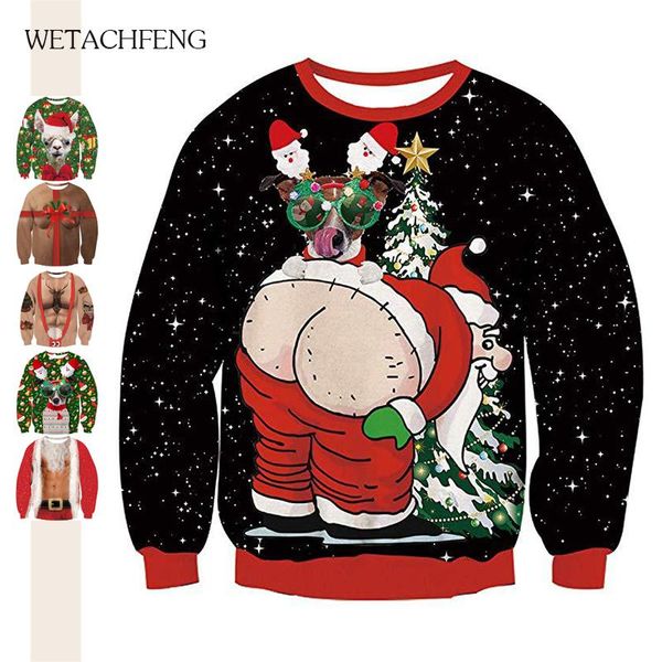 

christmas men's sweater oversize funny ugly christmas cute dogs 3d printed sweater jumper xmas pullover sweatshirt, White;black