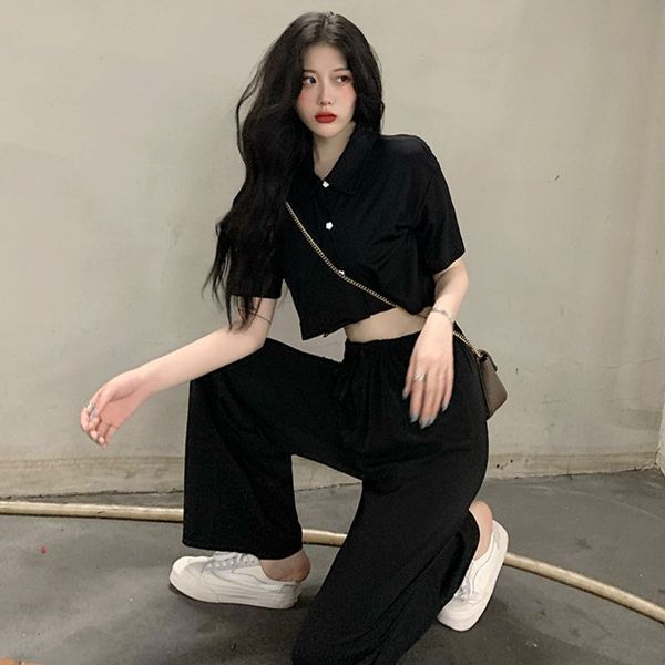 

2020 new leisure wide leg pants fashion suit women's summer two piece suit of foreign style net red temperament small thin wide leg pan, Gray