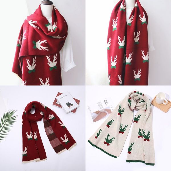 

dhl shipping 180*38cm cartoon christmas elk knit scarf women men knit girl scarves cycling scarves outdoor xmas winter scarves fy6181, Black