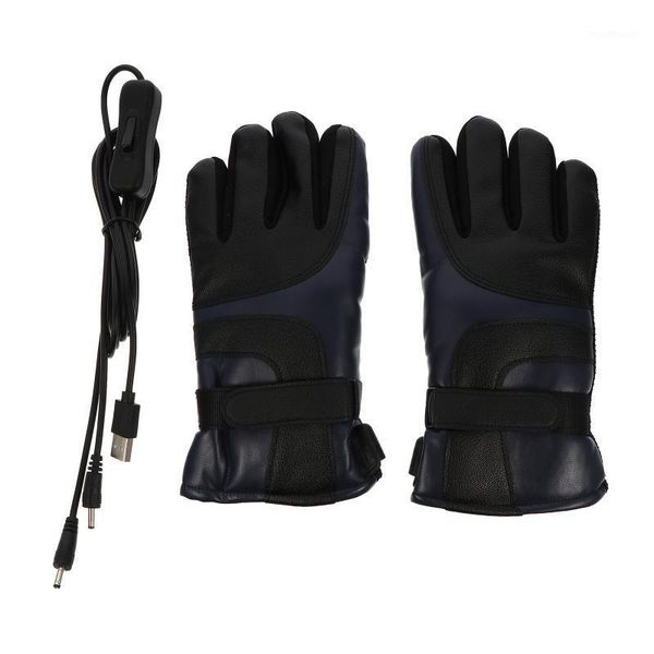 

1 pair usb electric heated gloves winter hands warm waterproof thermal gloves1