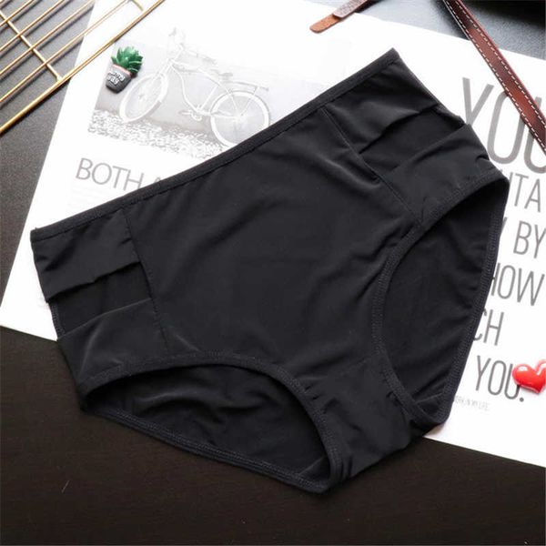 

hollow high-waisted women's underwear ice silk hip-lifting boxer comfortable and breathable briefs a19227, Black;pink