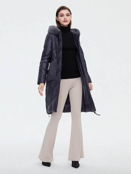 

dual pocket zip up puffer winter coat h4kj#, Black