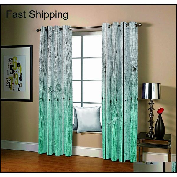 

custom bcurtain decoration 3d brief blue gray wooden board curtains for bedroom living room polye qylmcg bde_luck