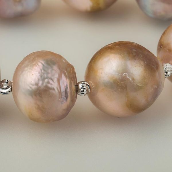 

bangle 13-15mm natural freshwater pearl stretch bracelet for women b000018, Black