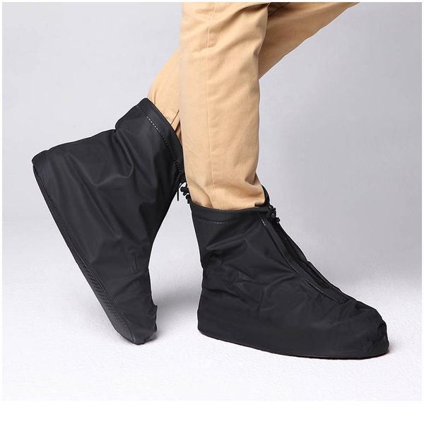 

fashion pvc waterproof shoe cover reusable non-slip rain boots set sile thick wear-resistant shoe covers easy jllgbp