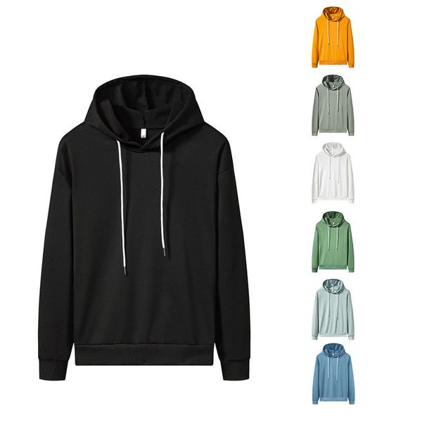 

godlikeu men's hooded hoodies fashion soild color street sweatshirts, Black