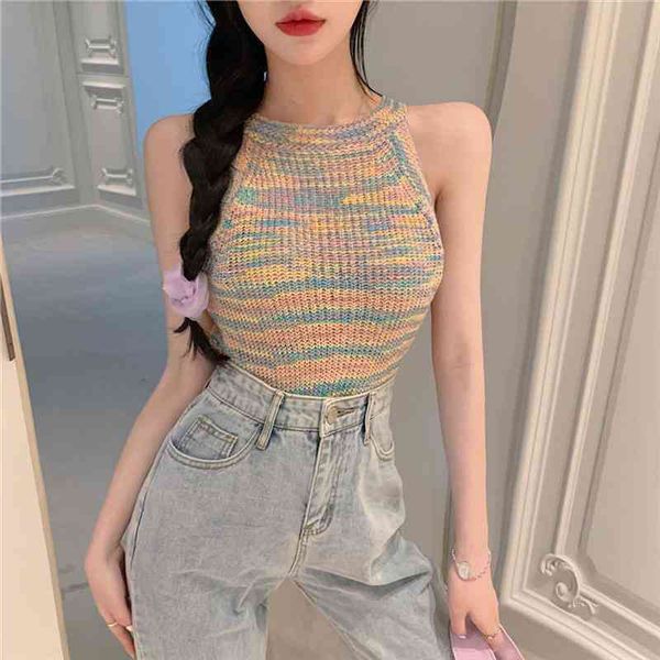 

women corset rainbow camisole halter women summer tank crop for, White