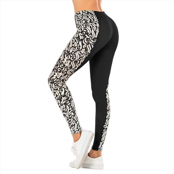 

fashion woman pants women legging black symbol stitching printing fitness leggins slim legins soft and stretchy leggings
