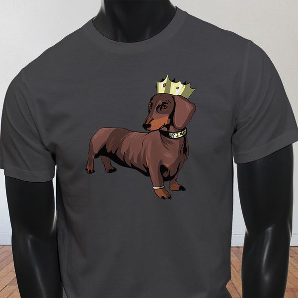

new arrival men's fashion pimp dog lover dachshund king of dogs cute mens charcoal t shirt summer tee shirt sport hooded sweatshirt hoo